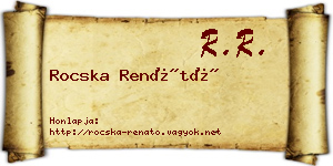 Rocska Renátó névjegykártya